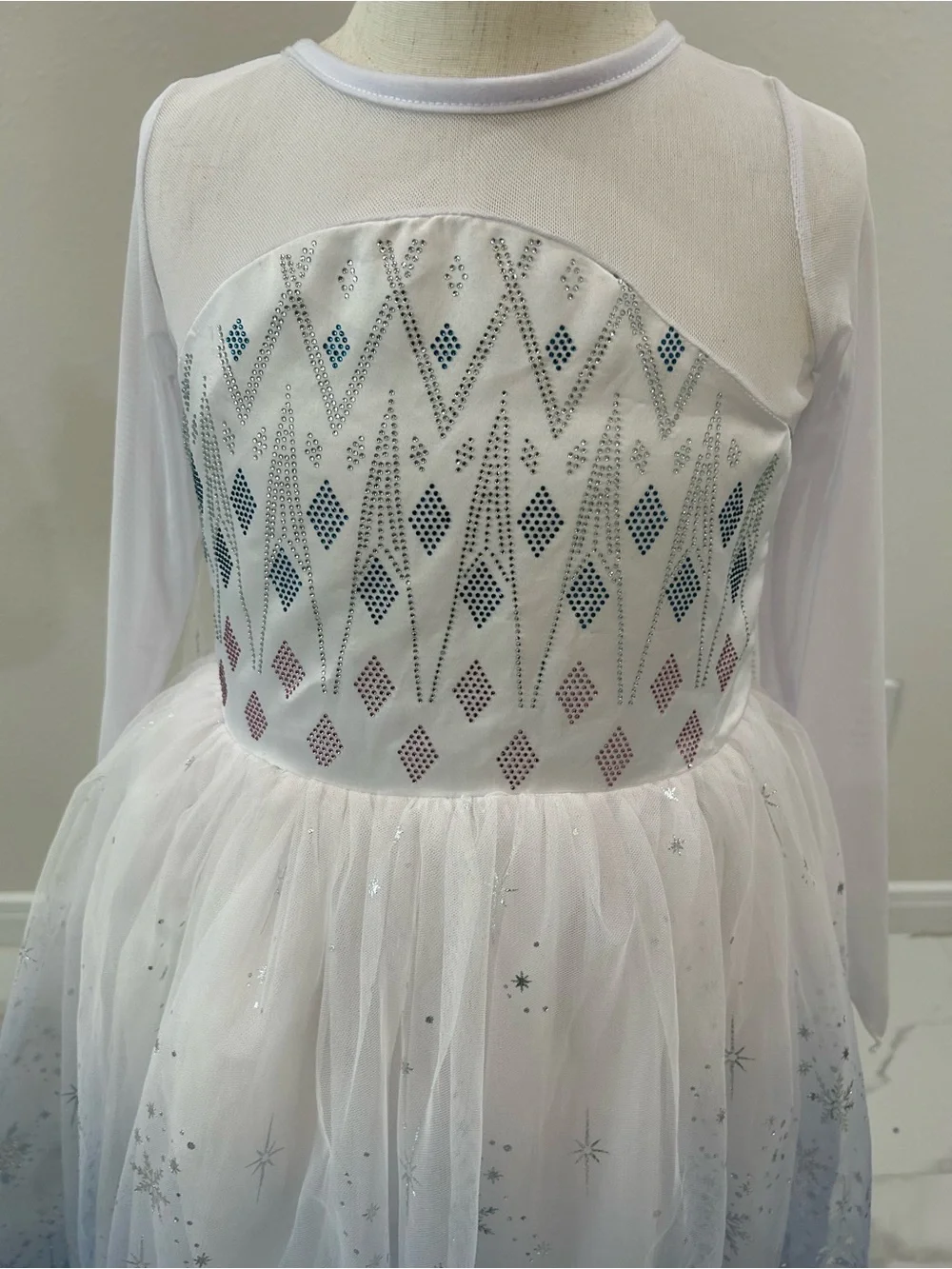 Elsa Frozen Inspired Princess Light Up Costume Kids Dress, Size 7-8